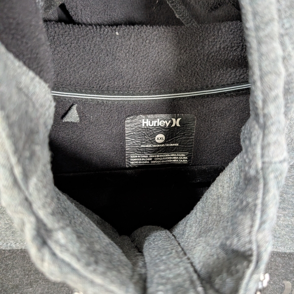 Hurley Men's Gray and Black Hooded Jacket - Picture 2 of 8